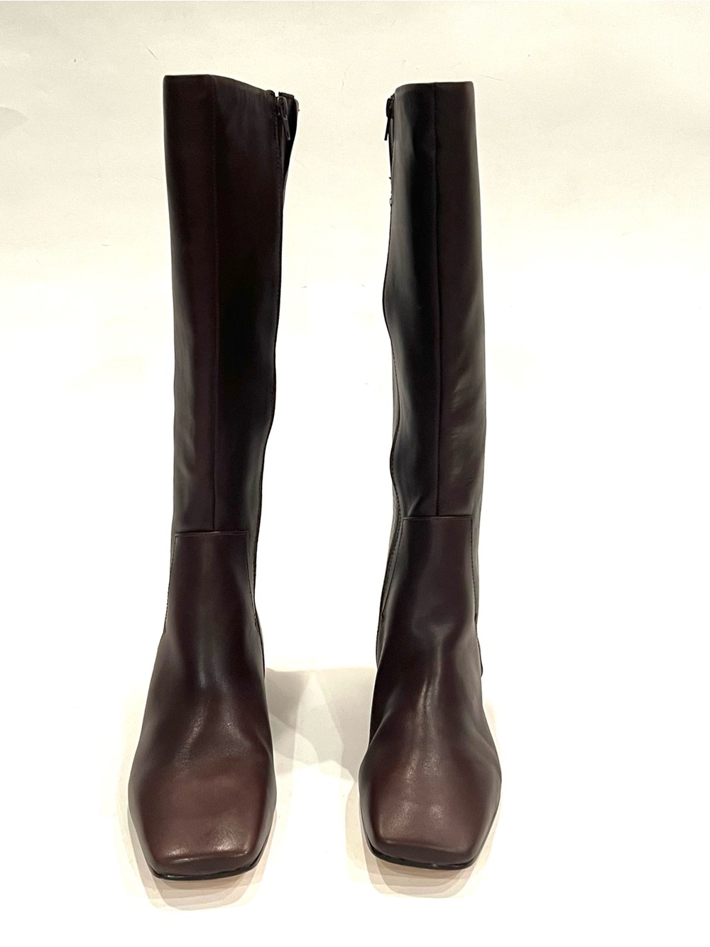Bernardo Barnes Brown Leather Knee High Square Toe Flat Riding Boots Womens 11 - Picture 4 of 7